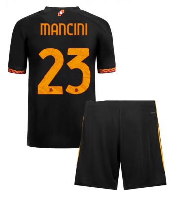 AS Roma Gianluca Mancini #23 Tredje trøje Børn 2023-24 Kort ærmer (+ korte bukser)